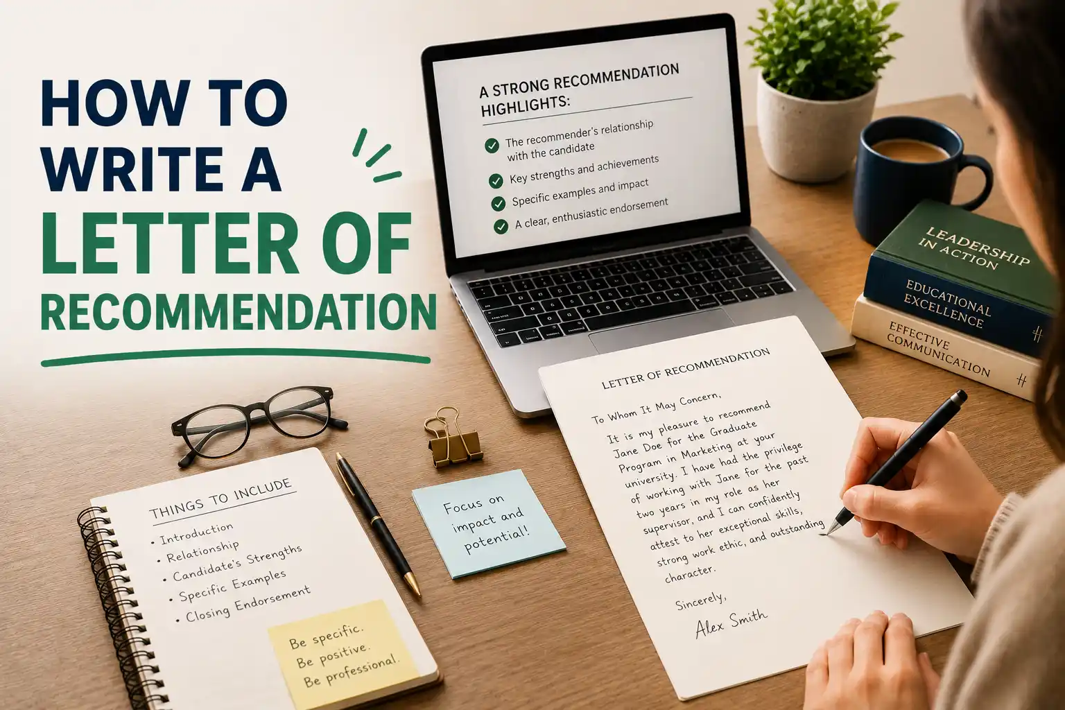 Letter of recommendation document with pen and seal